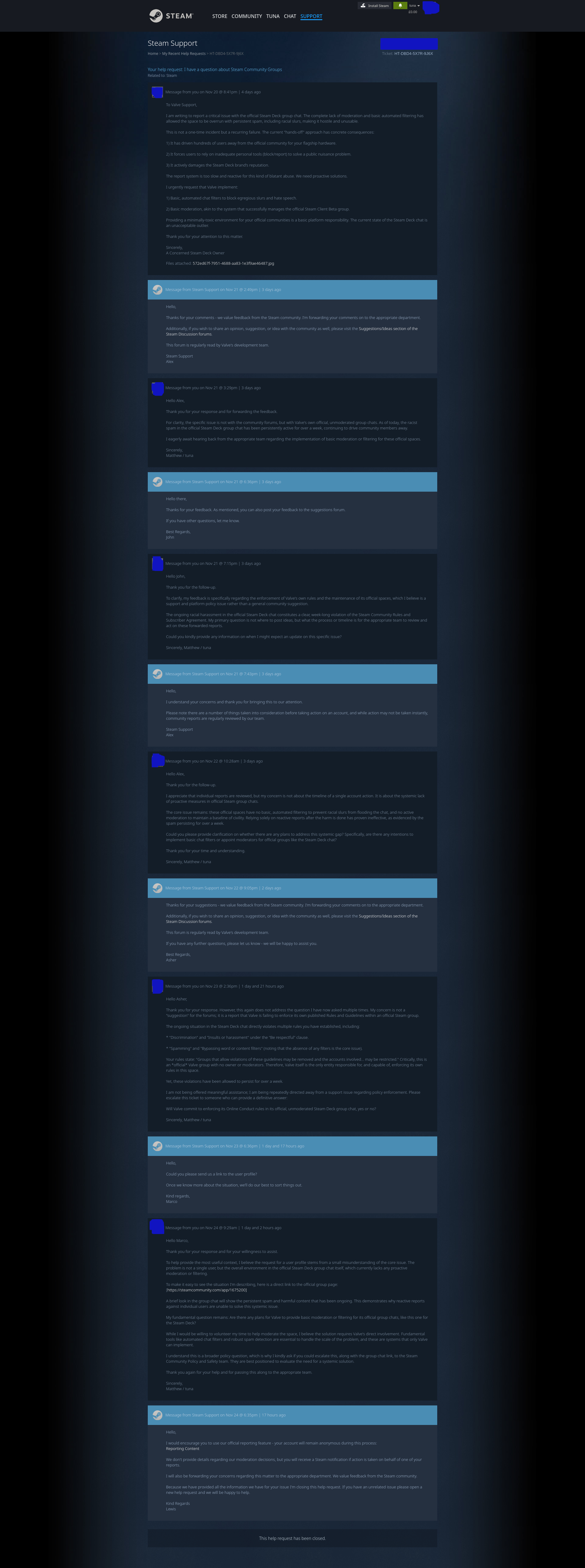 Valve customer support is the best, hurrr derrrr