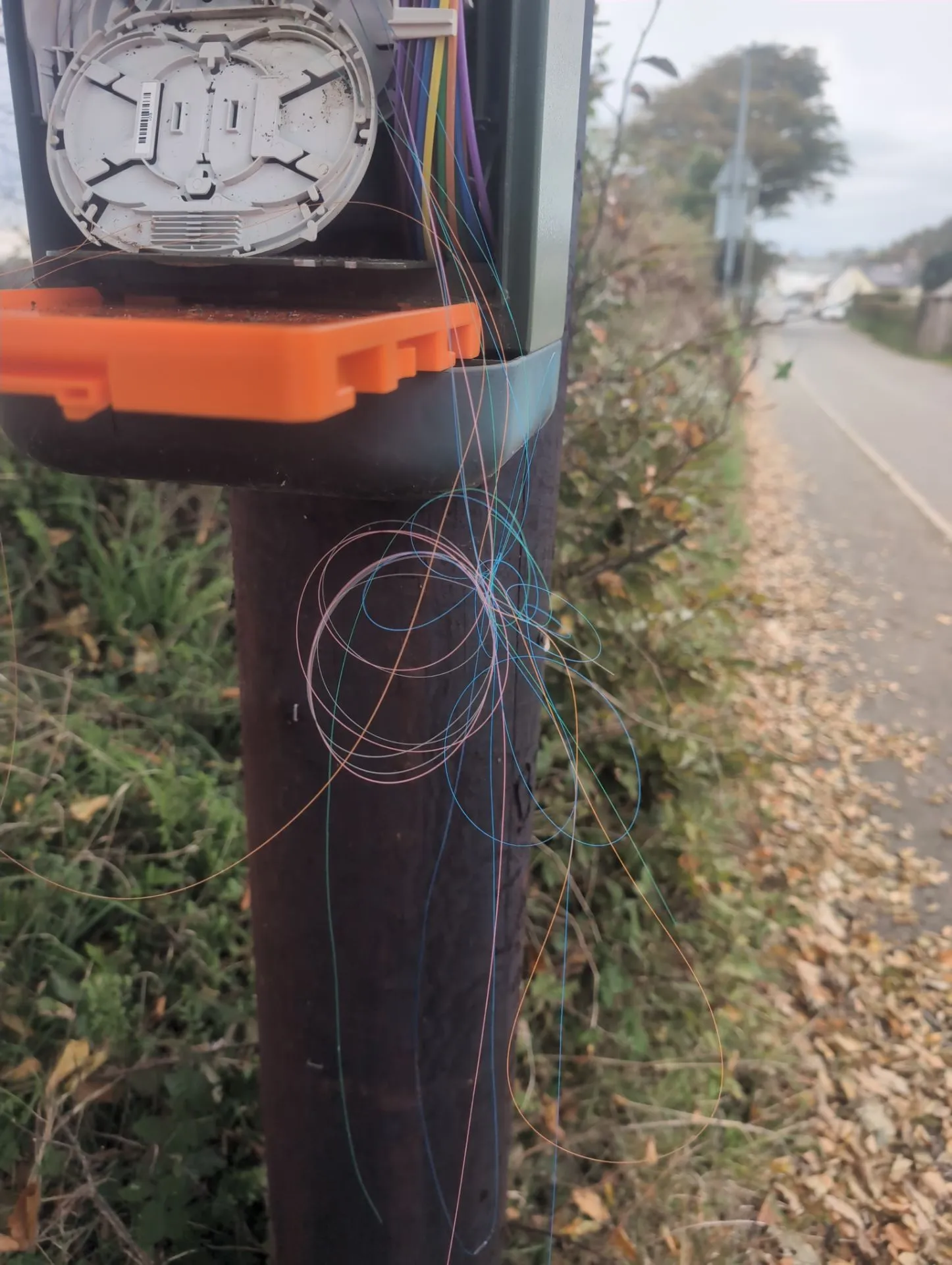 Fibre optic cables in a bit of a mess