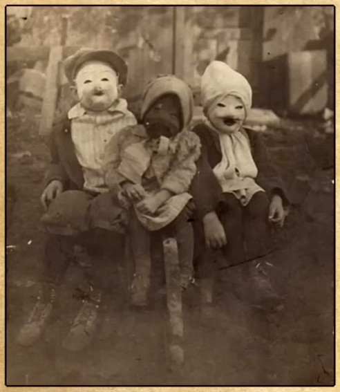 halloween masked kids