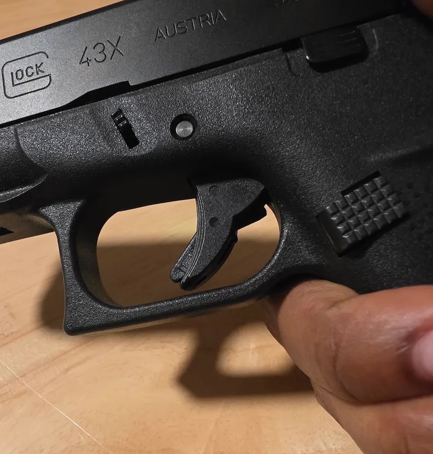 Photo showing a Glock trigger safety