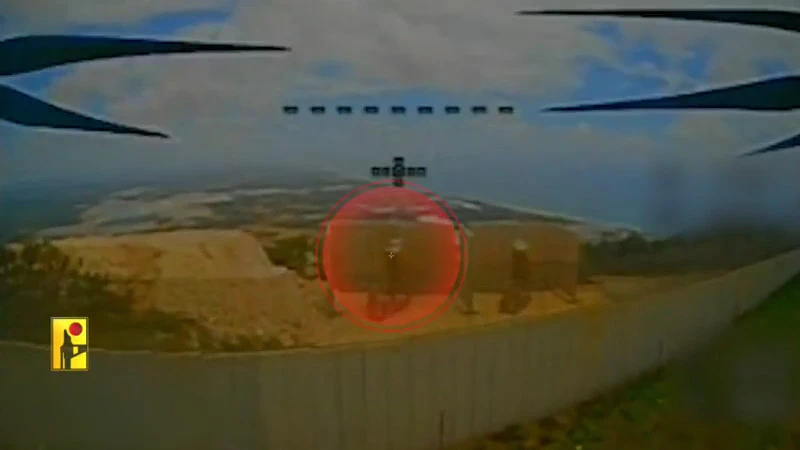 Drone close to iron dome position, which is circled red.