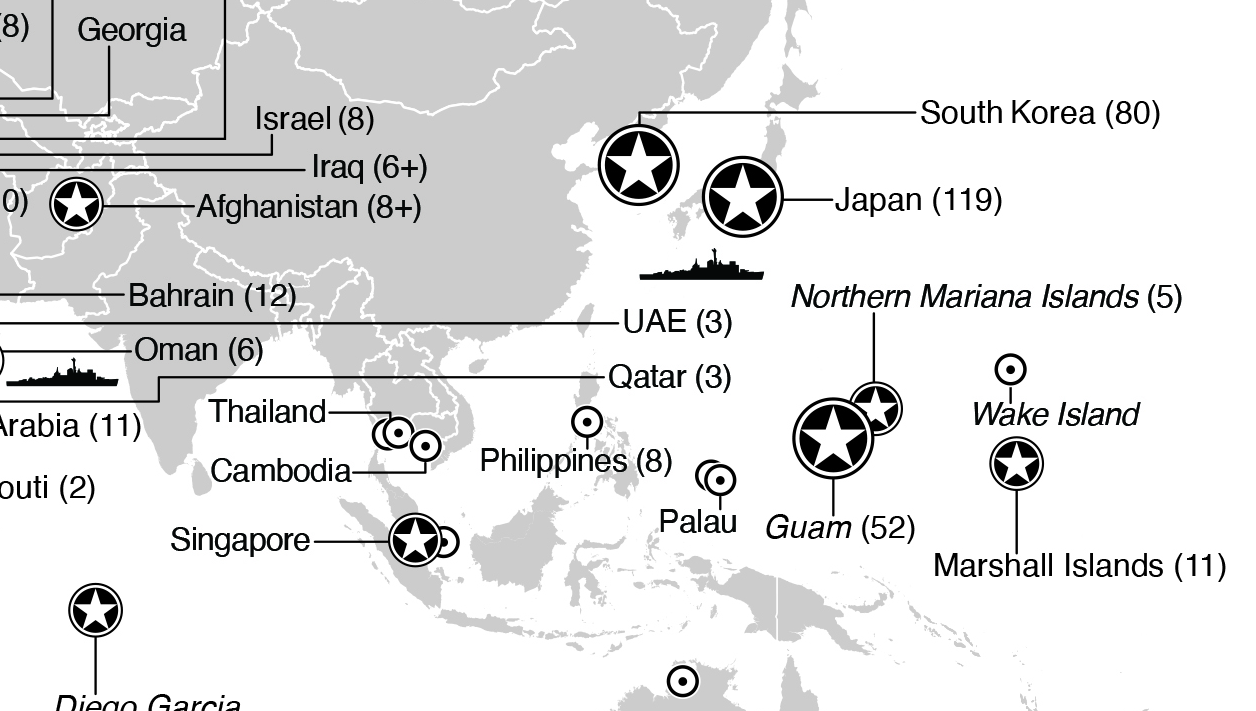 Base nation - USA bases around China