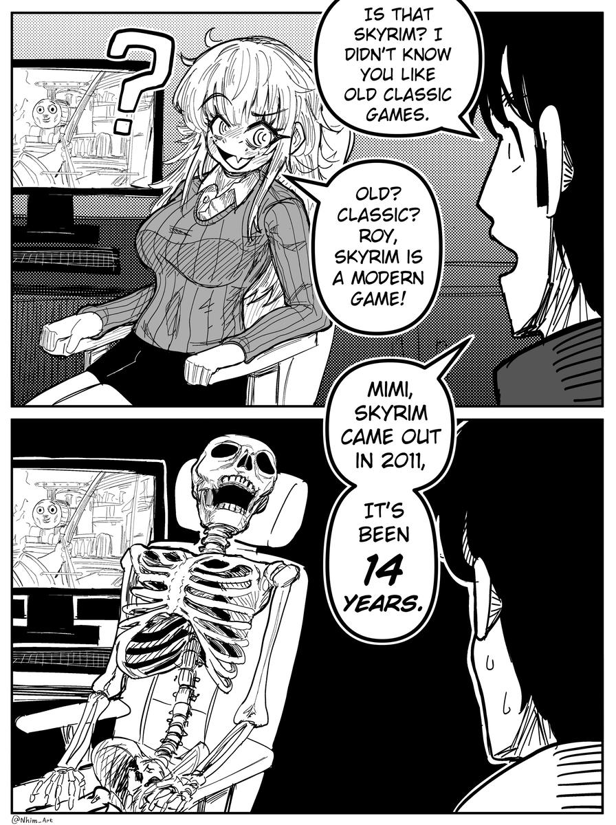 Mimi comic about Skyrim being 14 years old