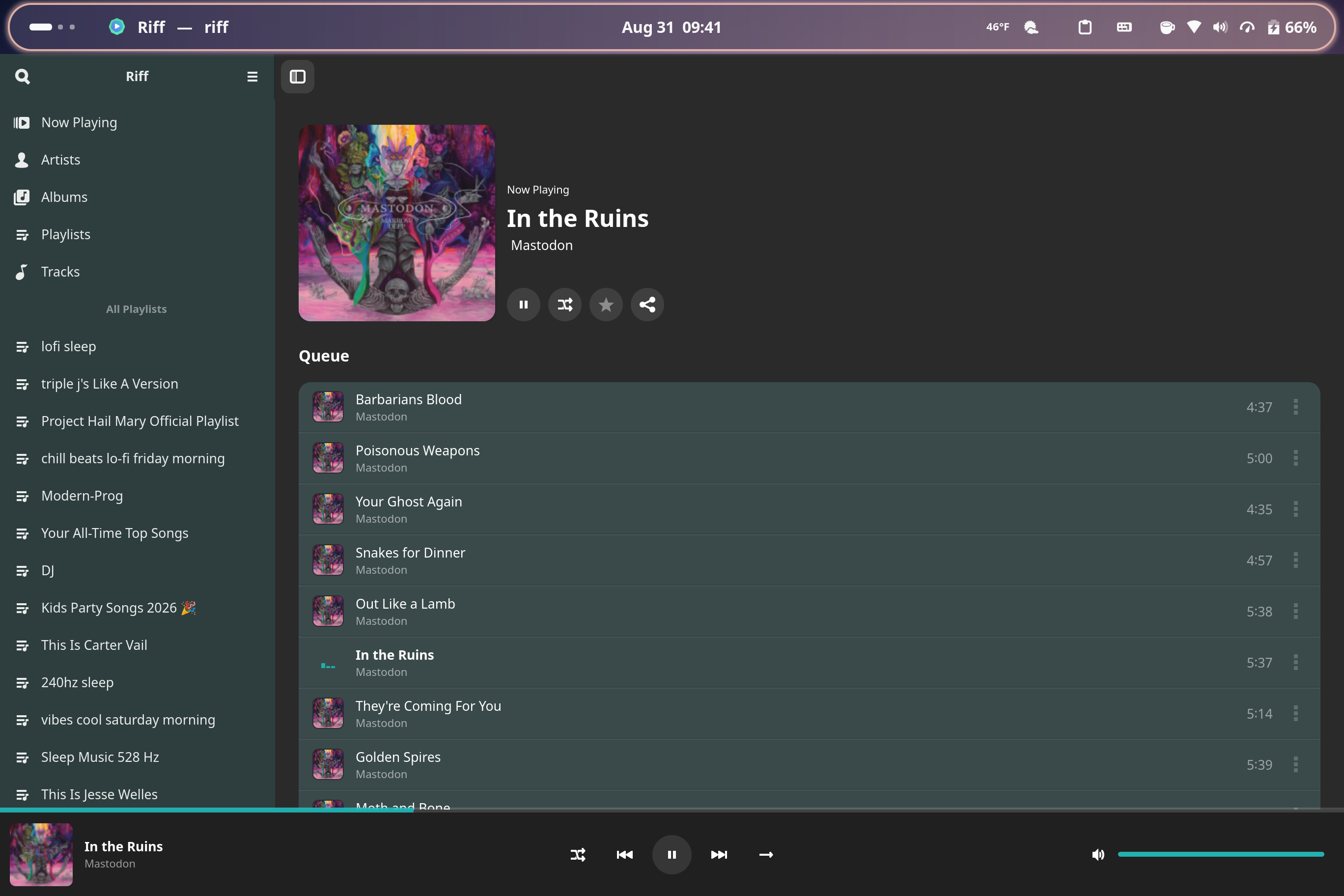 spotify app Riff. it is fantastic and runs well on my surface