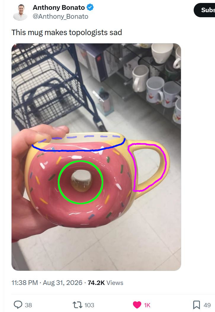 A picture of three rings around two holes and the purported "lip hole"
