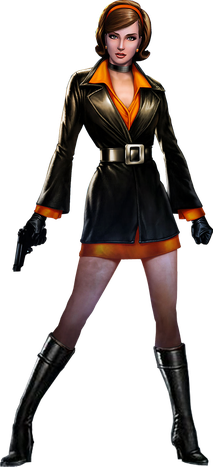 Cate Archer in spy pose