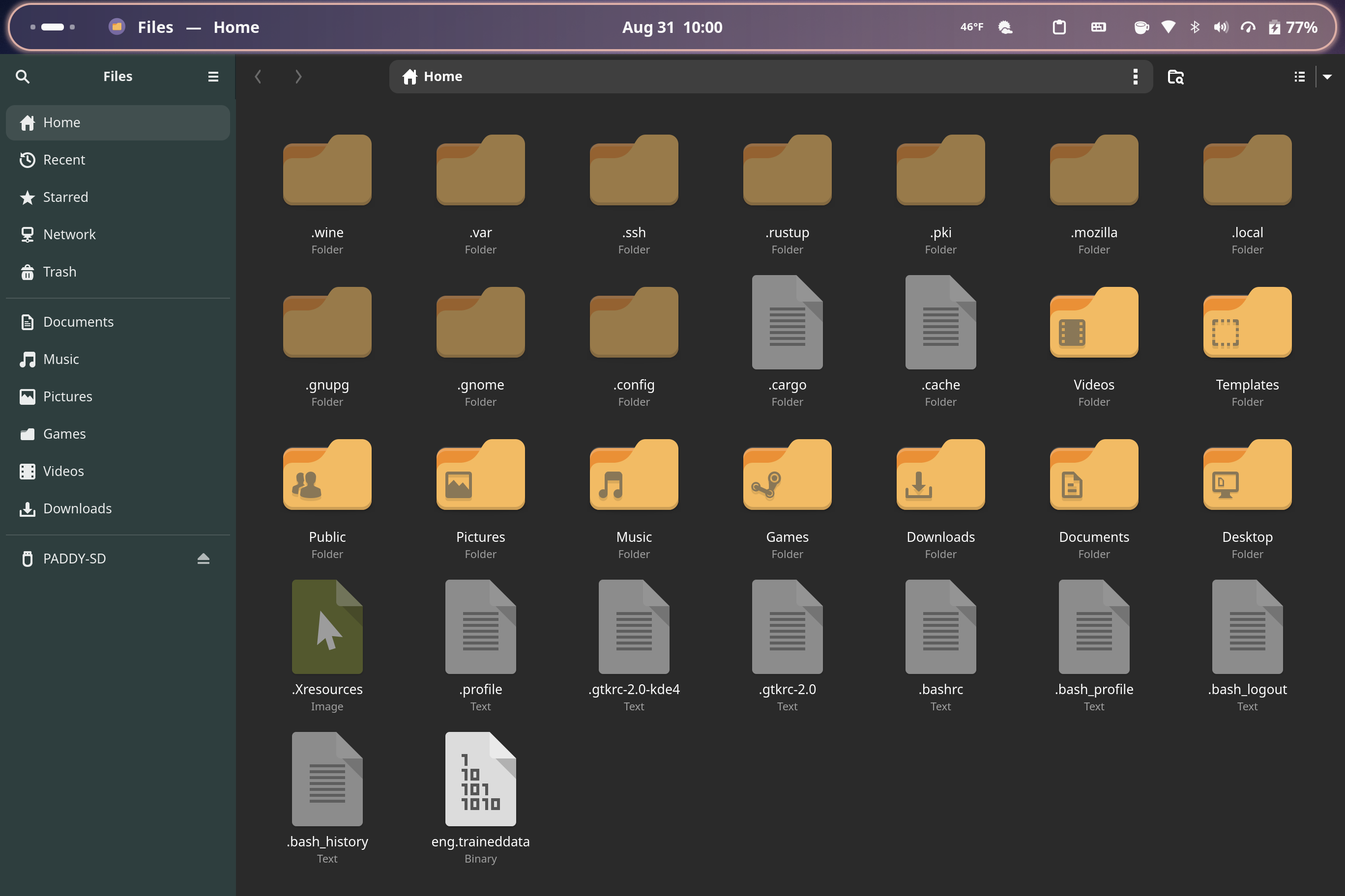 stock gnome files. It works well.