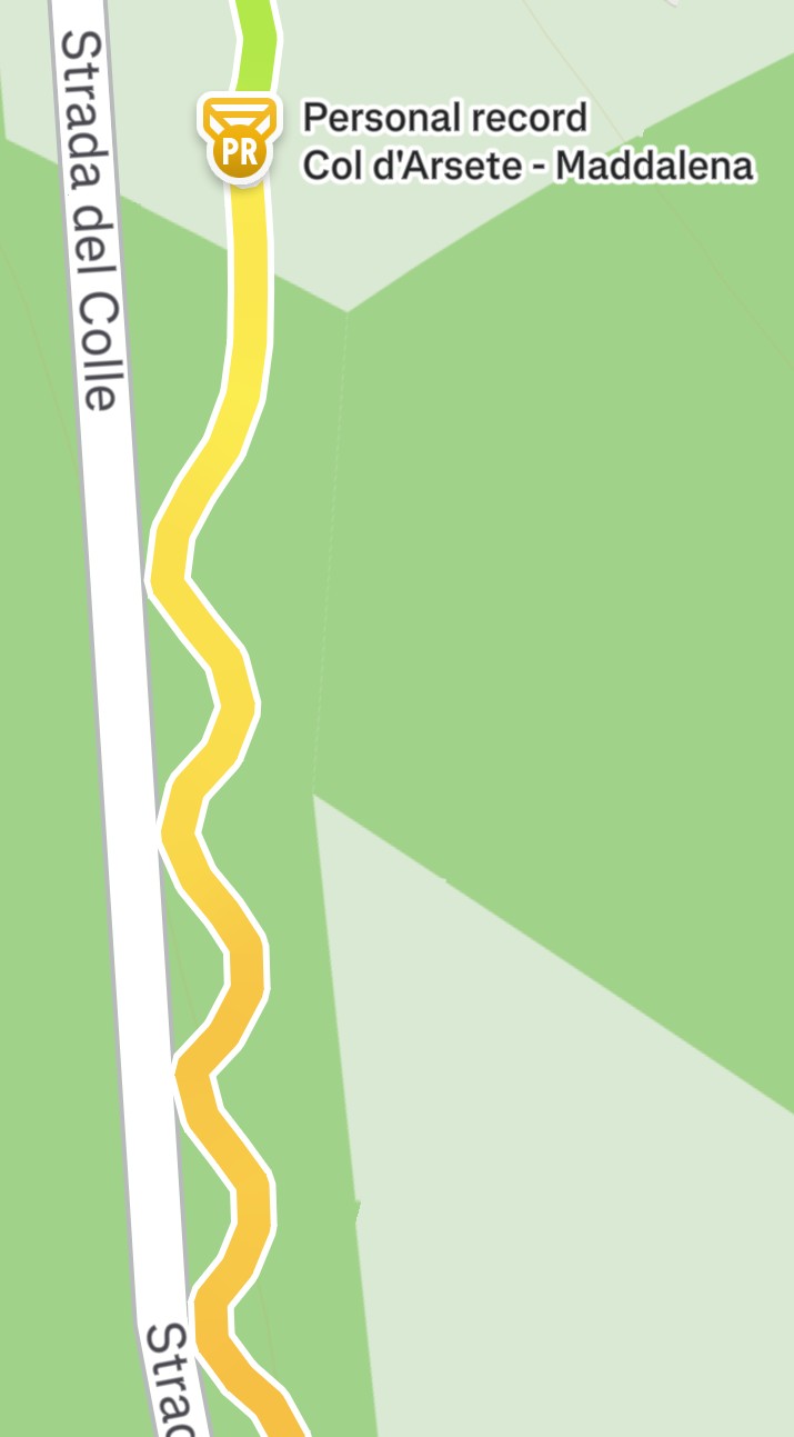 Map showing wiggly cycling track