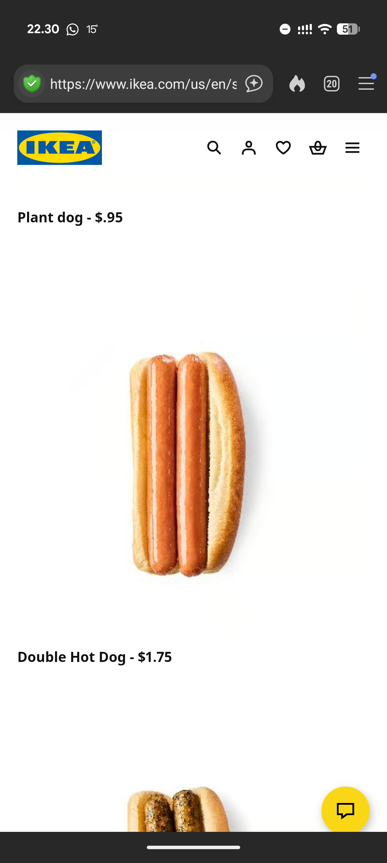 IKEA double hotdog 