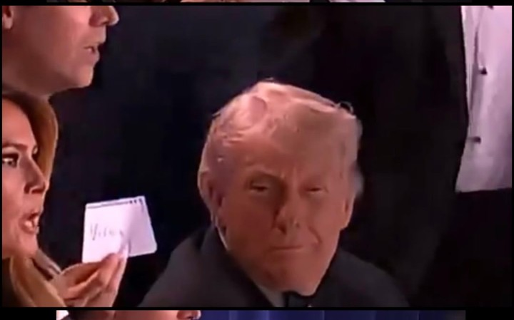 Trump's reaction to the gunshots.