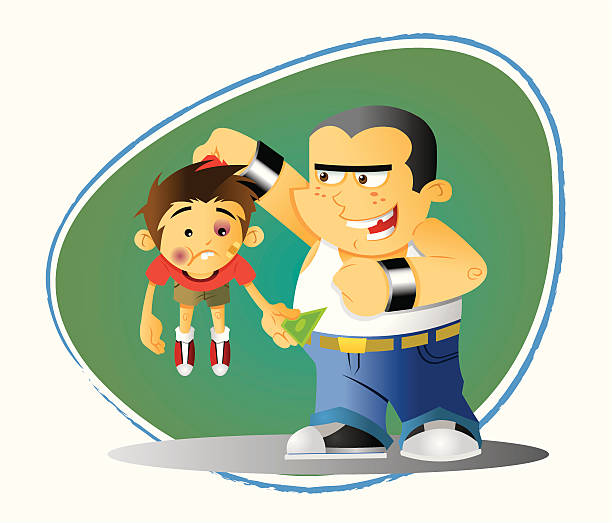 bully robbing kid stockimage