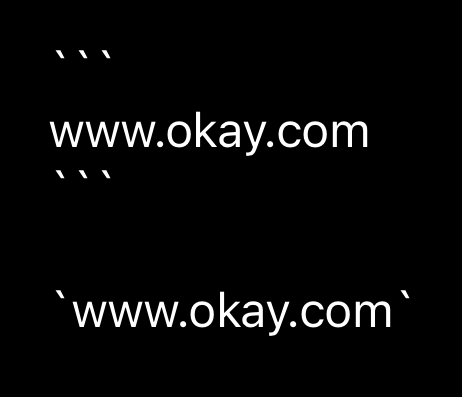 Markup code techniques with triple backticks and new lines or single backticks without any spacings/new lines