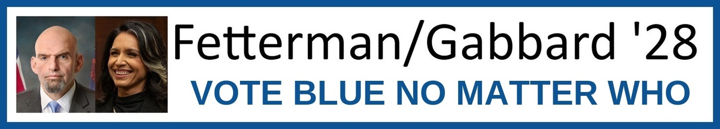 Fetterman/Gabbard 2028 bumper sticker