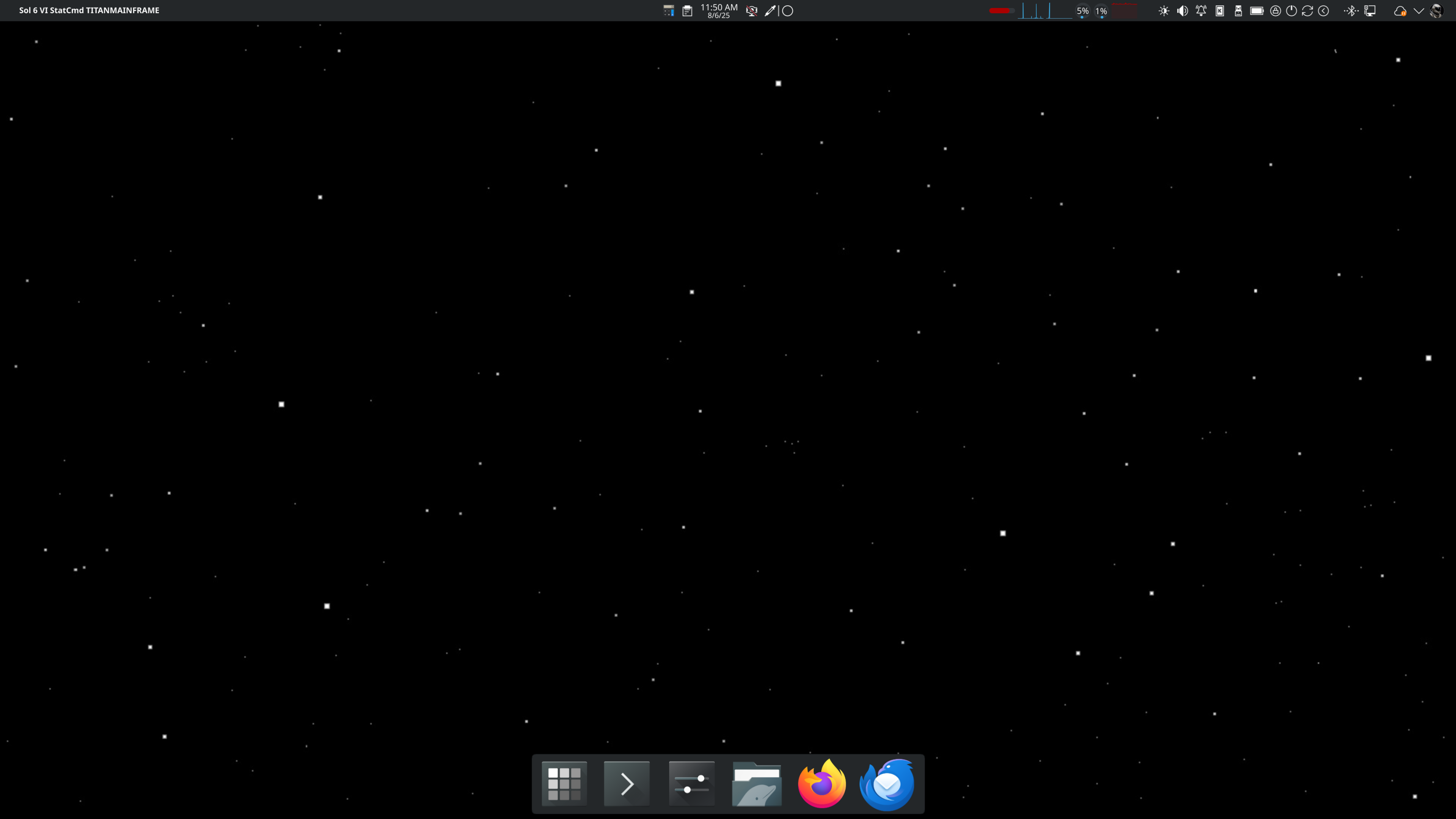 screenshot of a KDE Plasma desktop with custom launcher icon